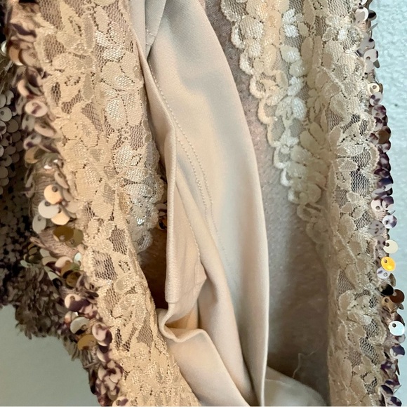 Dress The Population Lola Mini Sequin Stretch Dress in Python Gold size XXS - Picture 6 of 14